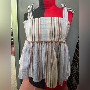 Altar’d State Stripe Tie Tank Top Size M
